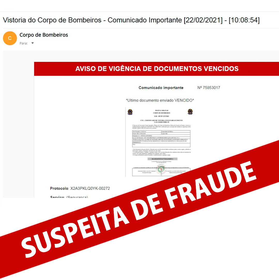 suspeita de fraude